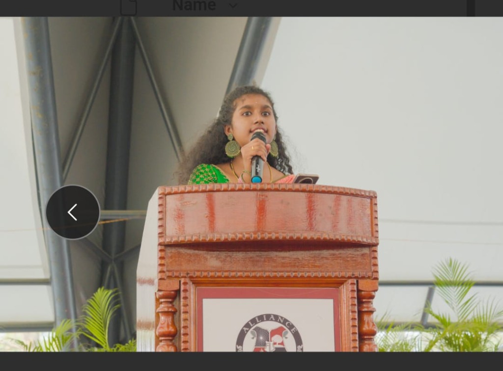 Akshitha speaking at Marketing Marathon